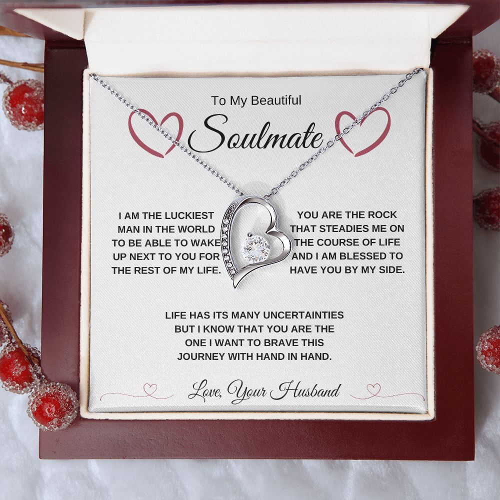 To My Beautiful Soulmate Forever Love Heart Necklace