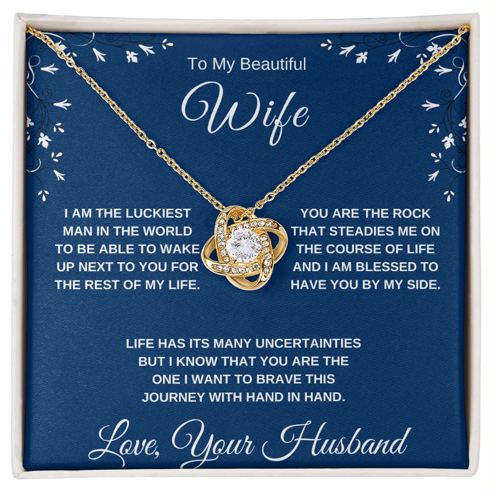 To My Beautiful Wife | Love Knot Necklace