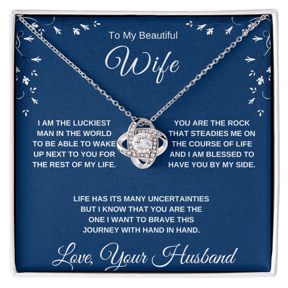 To My Beautiful Wife | Love Knot Necklace