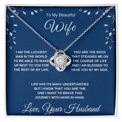To My Beautiful Wife | Love Knot Necklace
