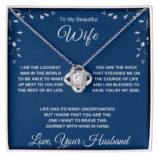 To My Beautiful Wife | Love Knot Necklace