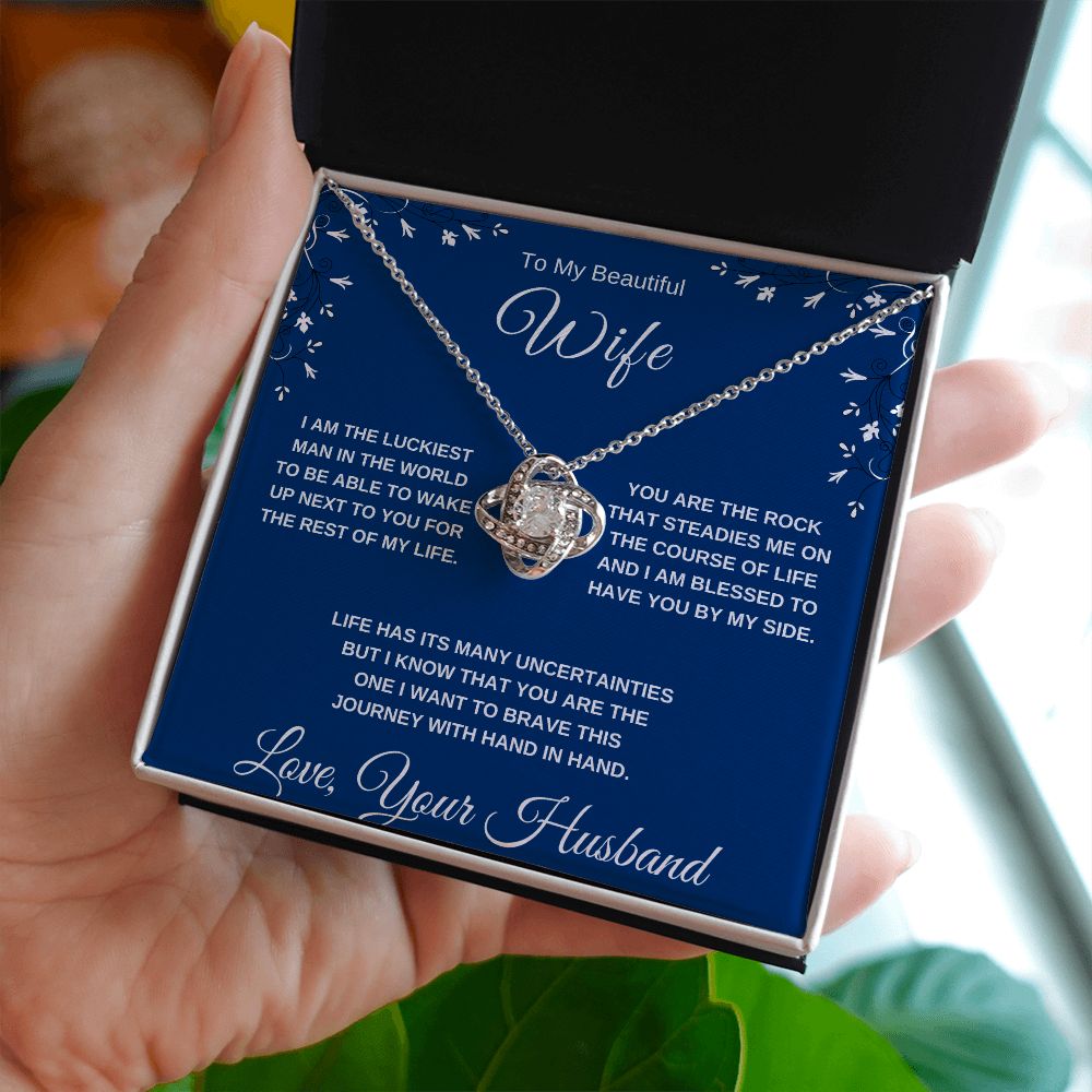 To My Beautiful Wife | Love Knot Necklace