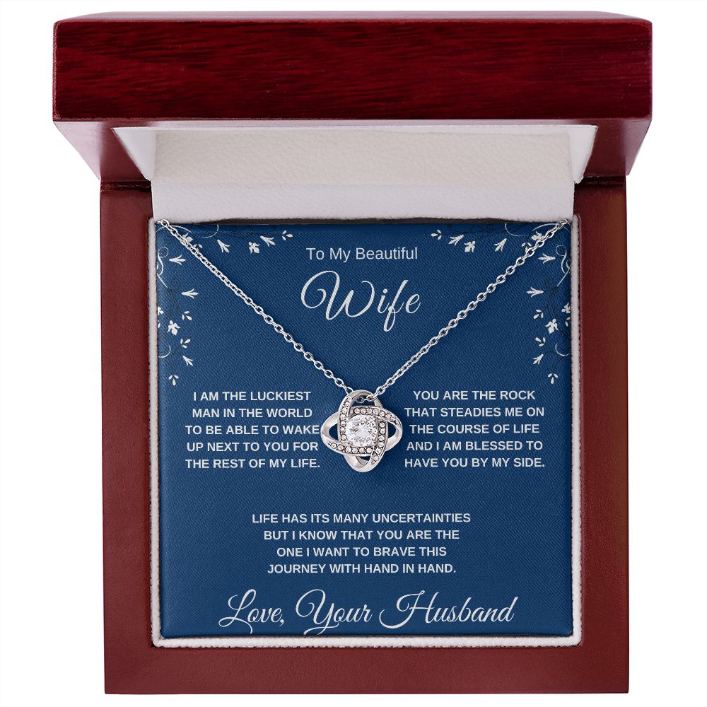 To My Beautiful Wife | Love Knot Necklace
