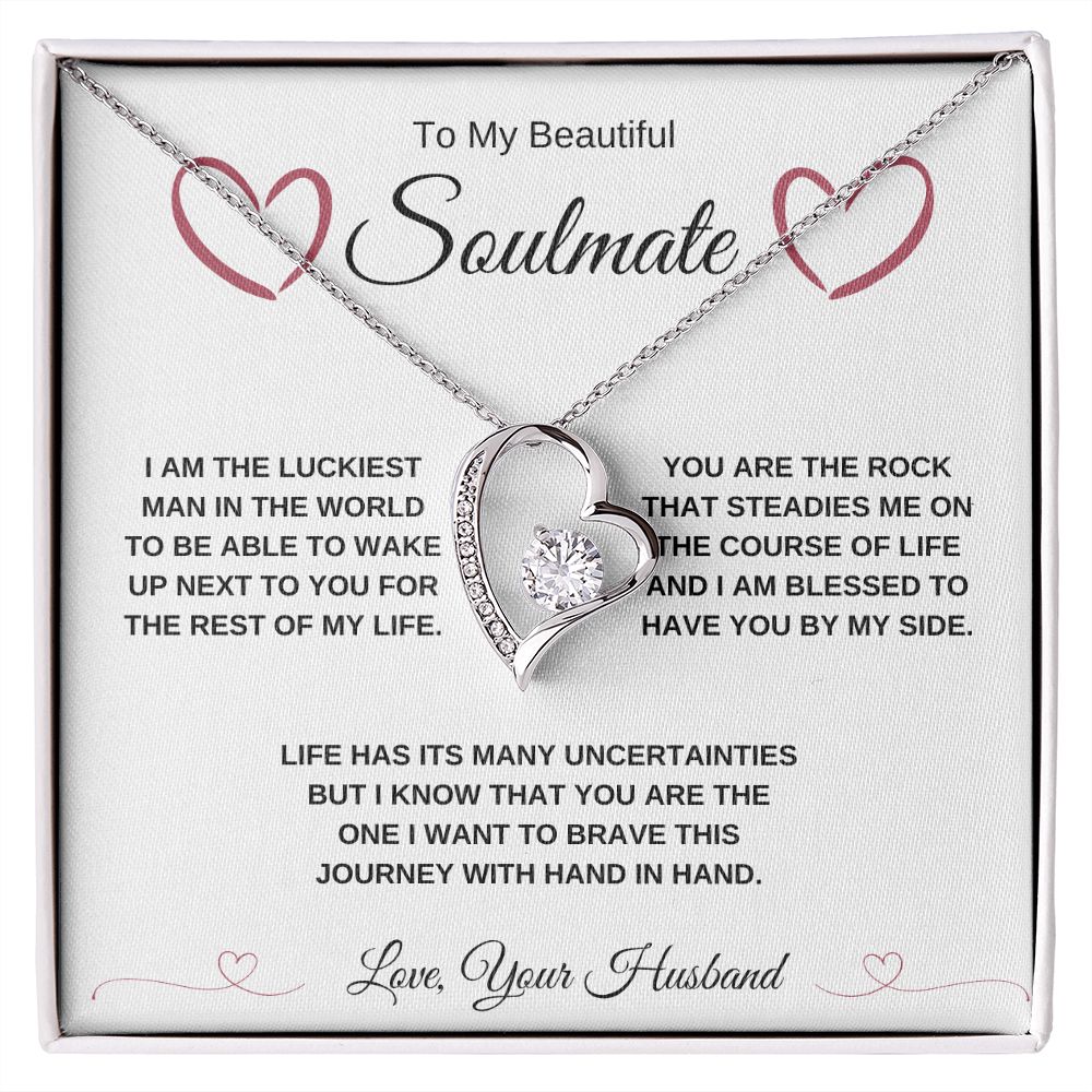 To My Beautiful Soulmate Forever Love Heart Necklace
