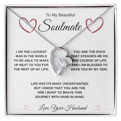 To My Beautiful Soulmate Forever Love Heart Necklace