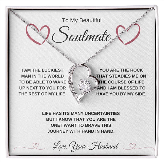 To My Beautiful Soulmate Forever Love Heart Necklace