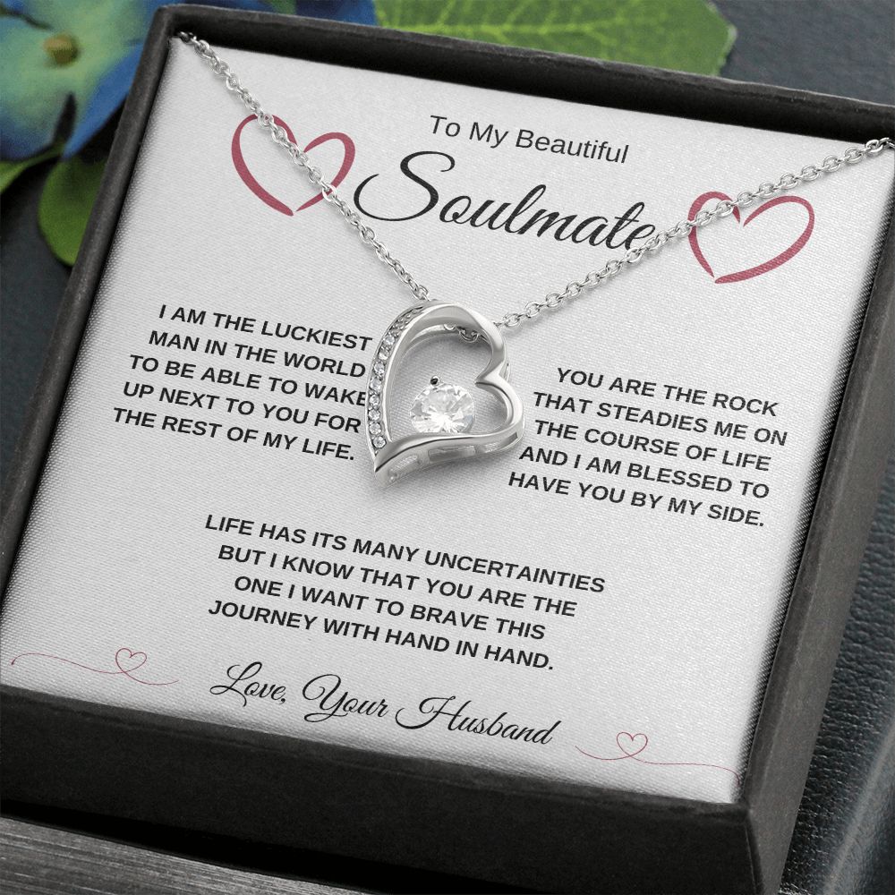 To My Beautiful Soulmate Forever Love Heart Necklace