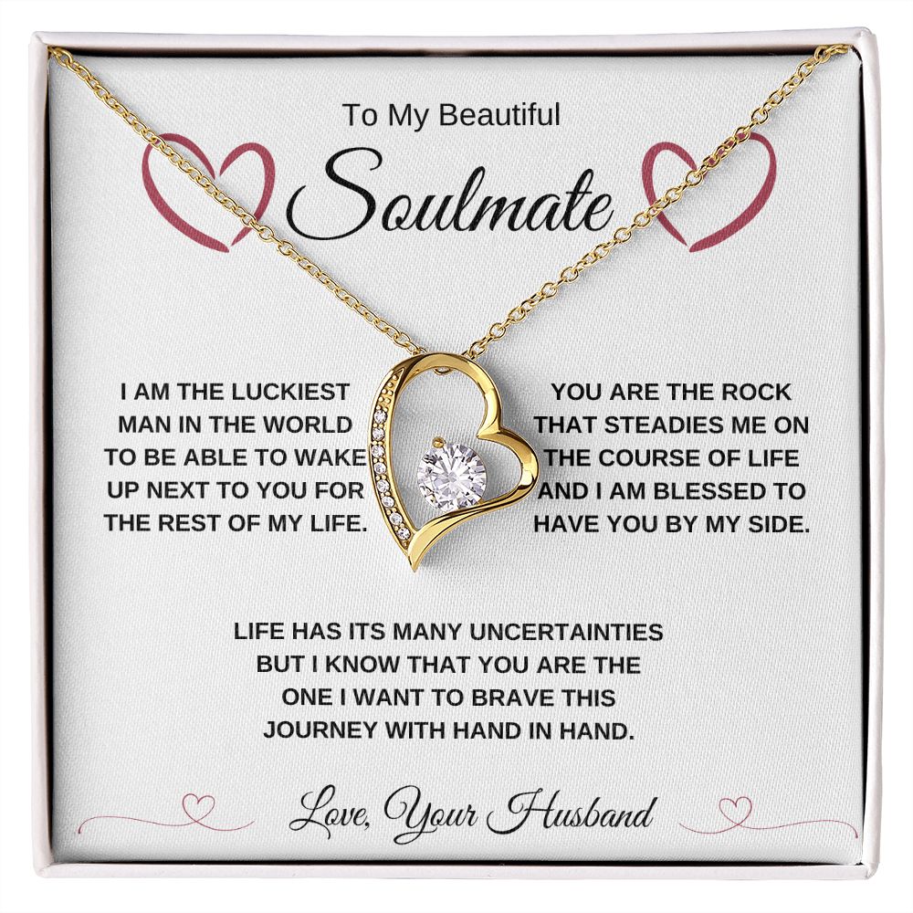 To My Beautiful Soulmate Forever Love Heart Necklace